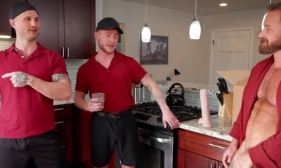 Delivery man Blain OConnor is showing trainee Colt Spence the ropes