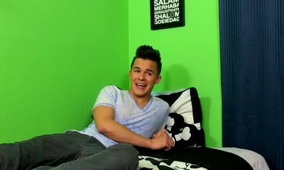 Andy Taylor jerks off and slides dildo in ass until jizzing